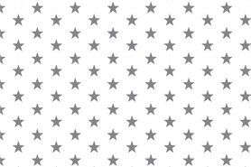 katoenen stoffen met ster - ByPoppy19 4955-113 Baumwolle little stars weiss/grau