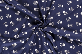 Halloween stoffen - Katoen stof - skulls groot - donkerblauw - 15575-008