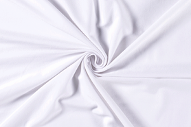 Katoen, polyester, elastan stoffen - Tricot stof - wit - 14450-050