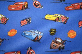 katoenen stoffen met print - Katoen stof - car's - blauw - 4983-80