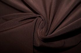 Bruine stoffen - Tricot stof - donkerbruin - S17