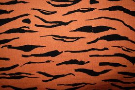 Zebraprint stoffen - Baumwolle - Musselin - Zebra - terra - 18996-455
