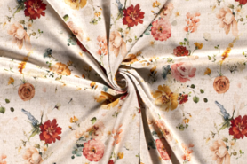 Schlafanzug - Jersey - french terry - Blumen - beige - 18589-052