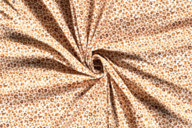 Camel stoffen - Tricot stof - panterprint - off-white/camel - 18515-051
