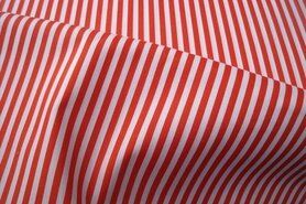 Decoratie en aankleding stoffen - Katoen stof - streep - rood - 5574-015