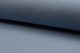 Gebreide stoffen - Katoen stof - tricot fijne wafel - dusty blauw - K80201-003