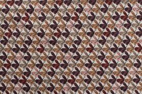 95% katoen, 5% elastan stoffen - Tricot stof - vlinders - licht terra - K10111-372