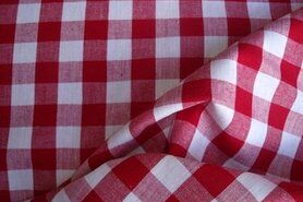 Kleidungsstoffe - NB 5583-15 Baumwolle Karo rot 1.5 cm 
