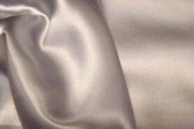 Zilveren stoffen - Satijn stof - zilvergrijs - 4796-070