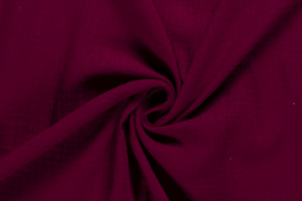 Bordeaux rode stoffen - Katoen stof - Hydrofielstof uni - bordeaux - 3001-018