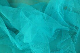 Turquoise stoffen - Tule stof - breed - turquoise - 4700-013