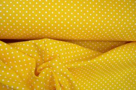Gele stoffen - Katoen stof - stipjes zonnig - maisgeel/wit - 5575-035