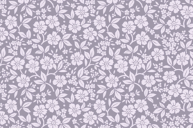 Lila stoffen - Katoen stof - poplin bloemen - lila - 19405-044