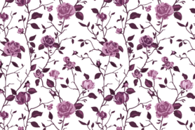 Paarse stoffen - Katoen stof - poplin bloemen - paars - 19419-045