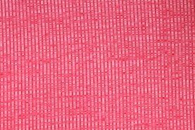 Uitverkoop - Tricot stof - stripe melange - rood - 325009-54