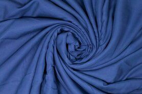 Kobalt blauwe stoffen - Viscose stof - tencel - donker jeansblauw - 799300-875