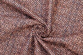 Braun - Polyester stof - geweven quilted - bruin - 822006-70