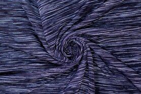 Gestreifte - Polyester stof - plisse printed - donkerblauw - 417025-72