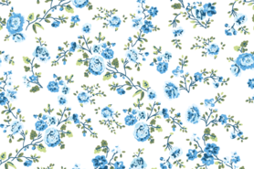 Aqua blauwe stoffen - Katoen stof - poplin bloemen - aqua - 19411-004