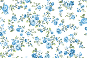 Blauwe stoffen - Katoen stof - poplin bloemen - aqua - 19411-004