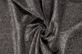 Zwarte stoffen - Tricot stof - lurex - zwart - 4377-069
