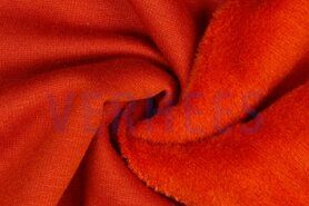 rode stoffen - Tricot stof - sweat fur - terra rood - 7920-006