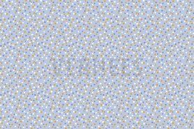 katoenen stoffen met print - Katoen stof - poplin dots - lichtblauw - 19/9925-014