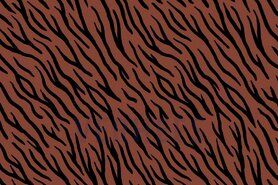 Oranje stoffen - Tricot stof - sweattricot zebra - terra - 19/9762-009