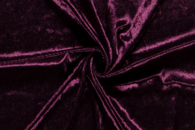 Decoratie en aankleding stoffen - Velours de panne stof - de panne heel - aubergine - 5666-019