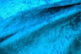 Exclusieve stoffen - Velours de panne stof - turquoise - 5666-004