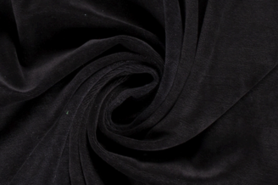 zwarte stoffen - Nicky velours stof - zwart - 3081-069