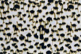 Panterprint stoffen - Polyester stof - Travel panter - bruin - 18572-098 