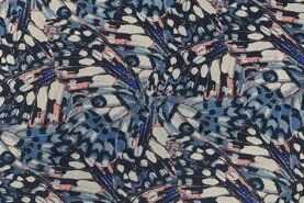 Doorschijnende stoffen - Polyester stof - mesh butterfly - blauw - 19082-690