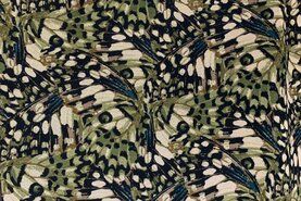 Doorschijnende stoffen - Polyester stof - mesh butterfly - groen - 19082-215