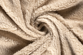 Fur bont stoffen - Bont stof - teddy - beige - 18494-052