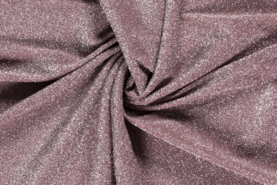 Roze stoffen - Tricot stof - lurex - oudroze - 4377-013