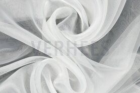 Witte / creme stoffen - Organza stof - wit - 7057-030/4455-001