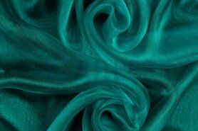 Stof op rol - Organza stof - zeegroen - 7057-042