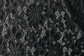 Schwarze Stoffe - KN 21/22 0908-999 Spitze Blumen schwarz