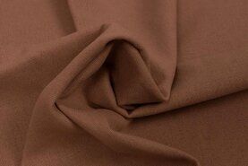 Viscose, polyester, linnen, katoen - Linnen stof - gerecycled woven mixed linen - bruin - 0823-092