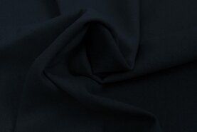 Viscose, polyester, linnen, katoen - Linnen stof - gerecycled woven mixed linen - donkerblauw - 0823-600