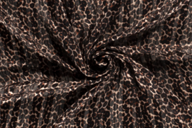 Bruine stoffen - Polyester stof - chiffon dierenprint - bruin - 18051-053