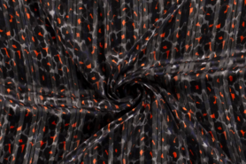 Marineblau - Polyester stof - chiffon dierenprint - marine - 18050-008
