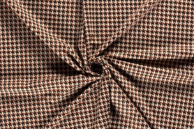 Oranje stoffen - Tricot stof - jacquard pied de poule - brique - 18031-056