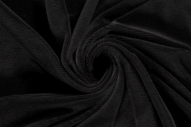 Zwarte stoffen - Polyester stof - fluweel stof - zwart - 18079-069