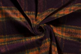 Bordeauxrode stoffen - Polyester stof - heavy knit geruit - bordeaux - 18042-018