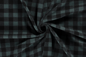 Geruite stoffen - Polyester stof - heavy knit geruit - donker mint - 18155-024