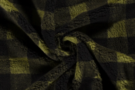 Geruite stoffen - Polyester stof - heavy knit geruit - groen - 18240-023