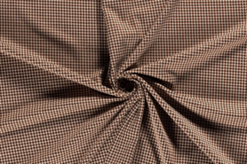 Tricot stoffen - Tricot stof - jacquard pied de poule - brique - 18032-056