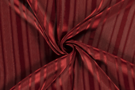 Polyester stoffen - Polyester stof - chiffon gestreept lurex - rood - 18052-014